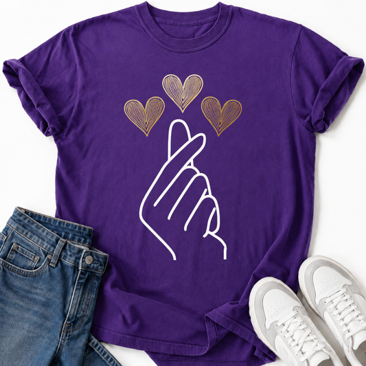 K-POP GOLD HEARTS T-SHIRT