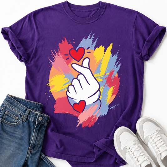 PAINT FINGER HEART T-SHIRT