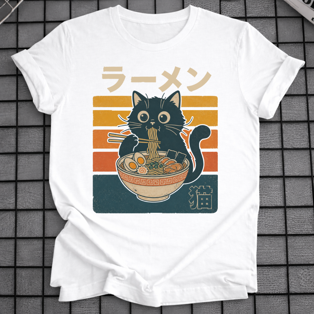 JAPANISCHES NEKO ISST RAMEN T-SHIRT