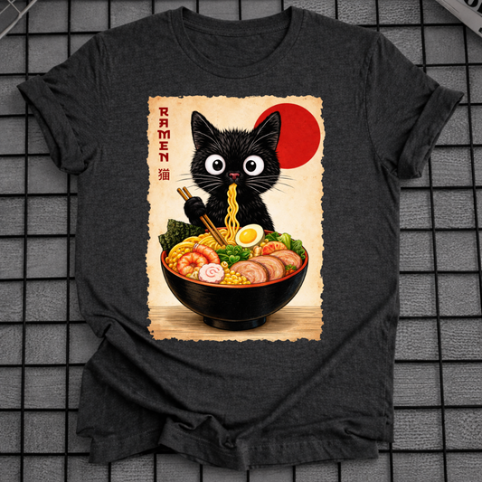 BLACK KITTY RAMEN T-SHIRT
