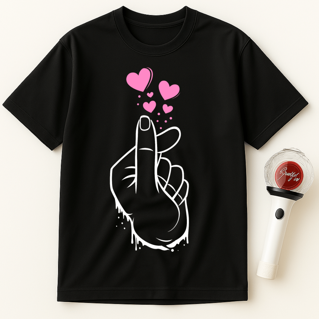 FINGER HEART HEARTS T-SHIRT