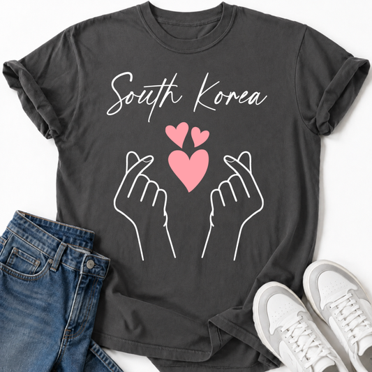 SOUTH KOREA FINGER HEARTS T-SHIRT