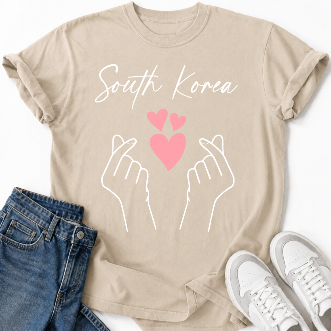 SOUTH KOREA FINGER HEARTS T-SHIRT