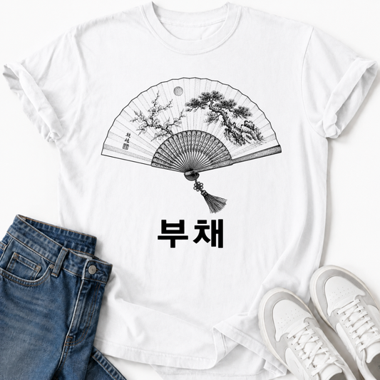 TRADITIONAL KOREAN FOLDING FAN T-SHIRT