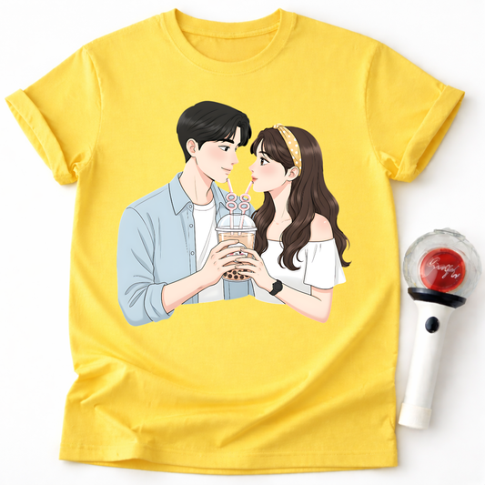 COUPLE SHARING BOBA TEA T-SHIRT