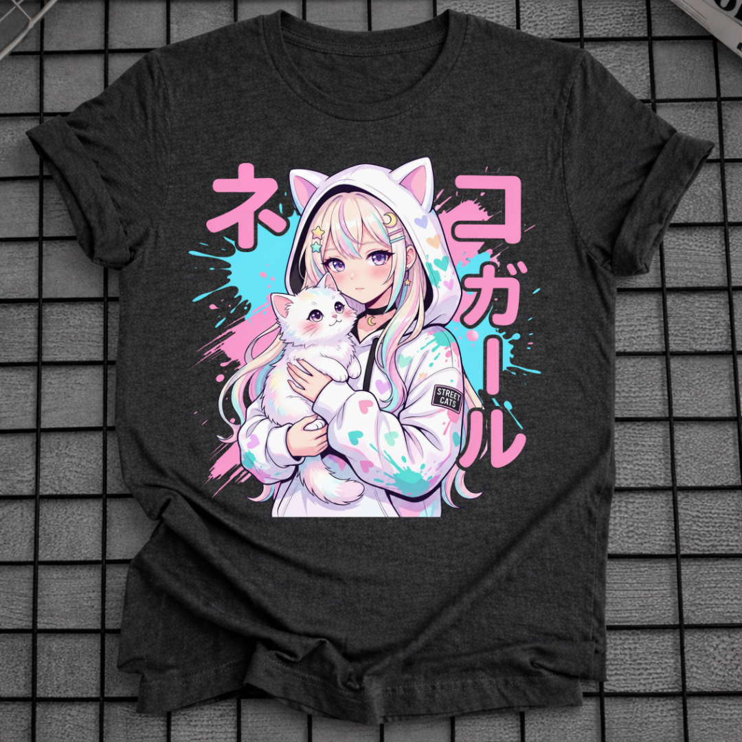 ANIME NEKO GIRL KATZEN-T-SHIRT