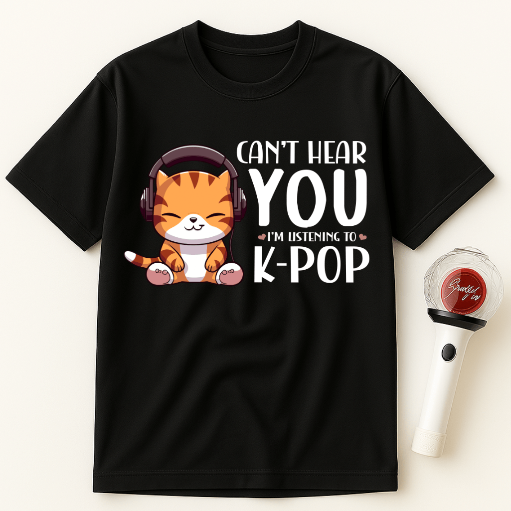 CAN’T HEAR YOU I’M LISTENING TO K-POP CAT UNISEX T-SHIRT