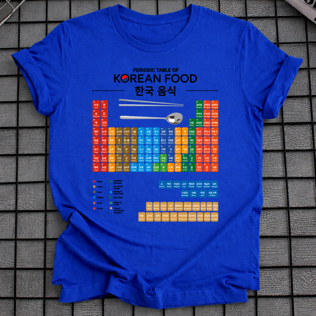 KOREAN FOOD PERIODIC TABLE T-SHIRT