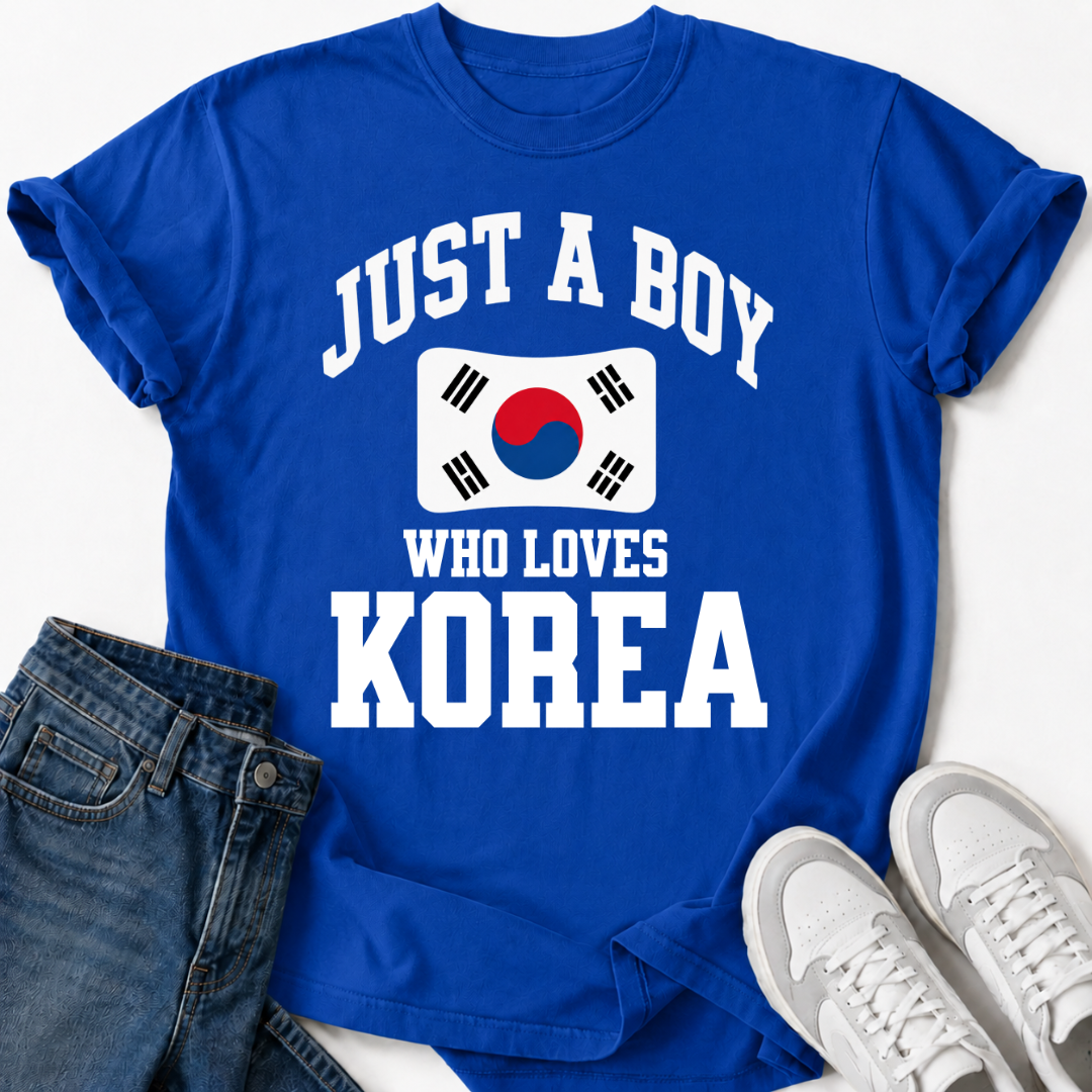 JUST A BOY WHO LOVES KOREA T-SHIRT