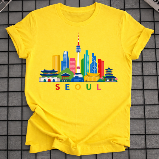 COLORFUL SEOUL SKYLINE T-SHIRT