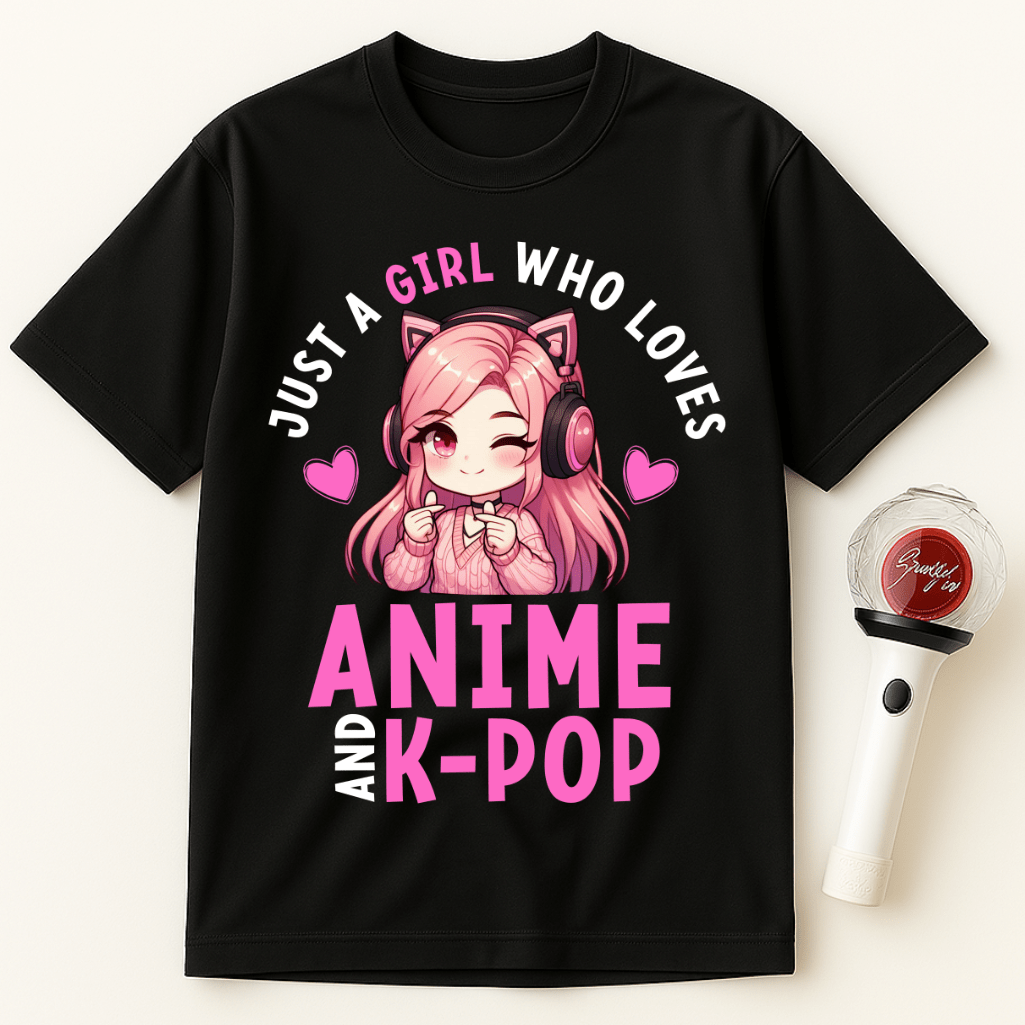 JUST A GIRL WHO LOVES ANIME AND K-POP UNISEX T-SHIRT