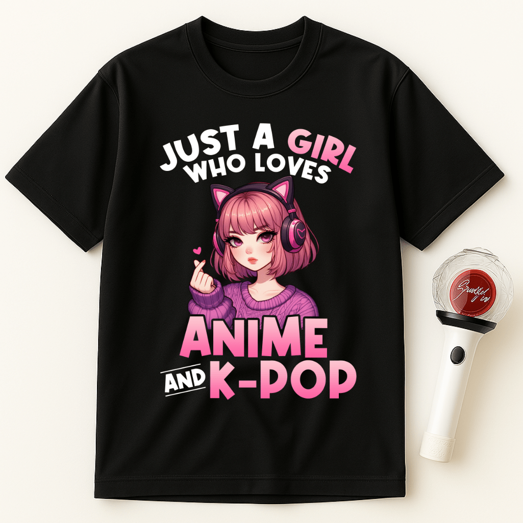 JUST A GIRL WHO LOVES ANIME AND K-POP UNISEX T-SHIRT