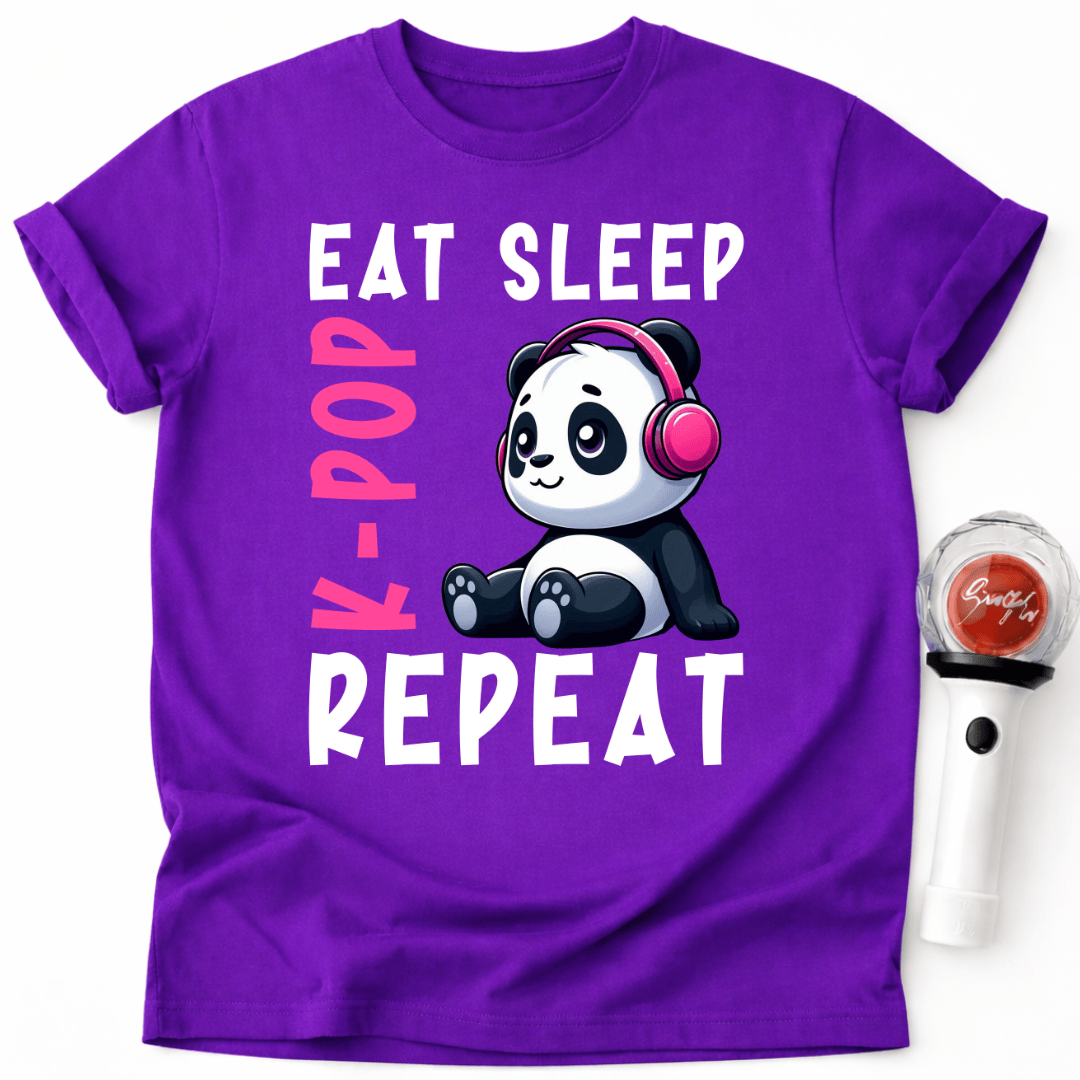EAT SLEEP K-POP PANDA T-SHIRT