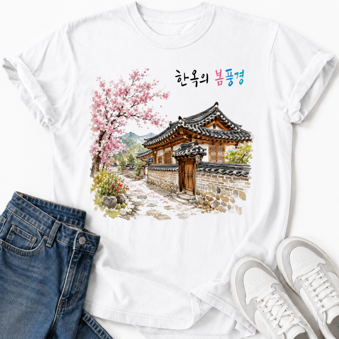 KOREAN HANOK SPRINGSCAPE T-SHIRT