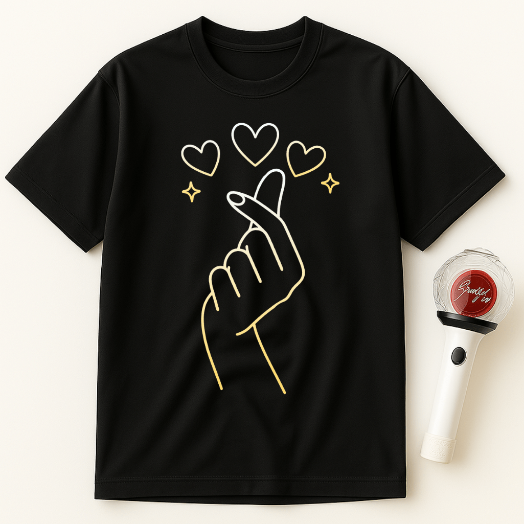 LINE ART FINGER HEART UNISEX T-SHIRT