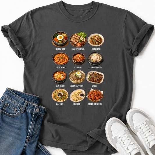 KOREAN FOOD CHART T-SHIRT