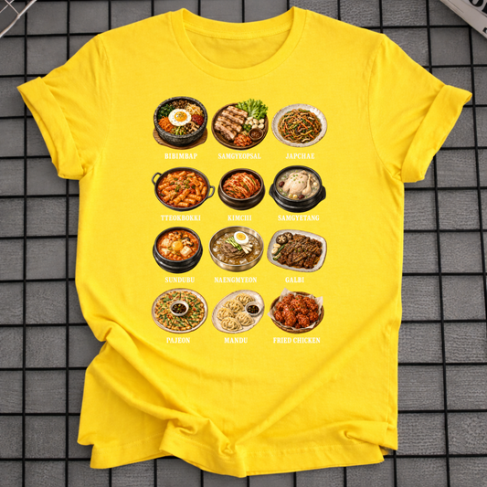 KOREAN FOOD CHART T-SHIRT
