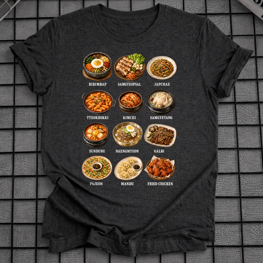 KOREAN FOOD CHART T-SHIRT