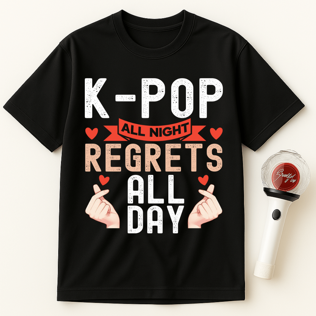 K-POP ALL NIGHT REGRETS ALL DAY UNISEX T-SHIRT