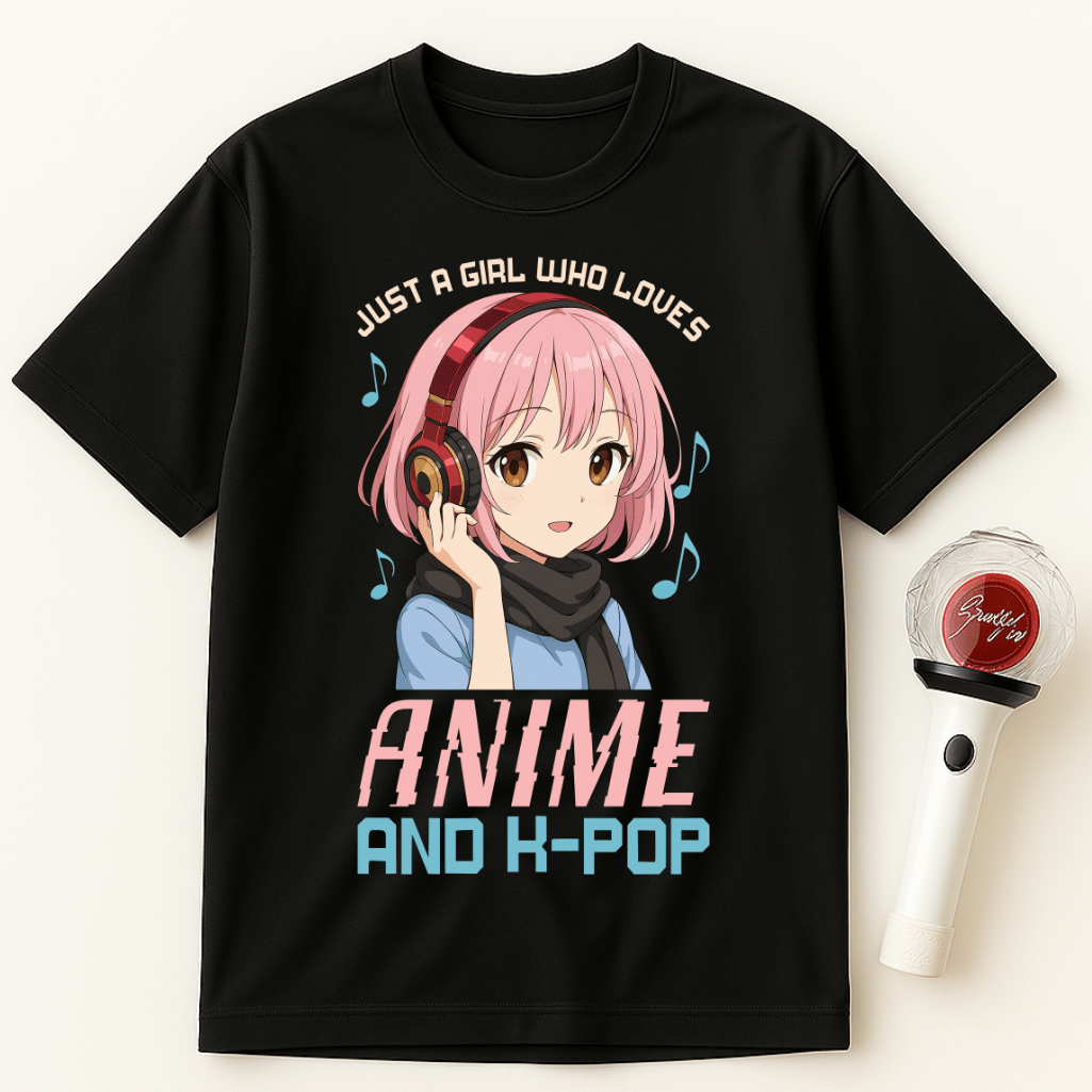 JUST A GIRL WHO LOVES ANIME AND K-POP UNISEX T-SHIRT