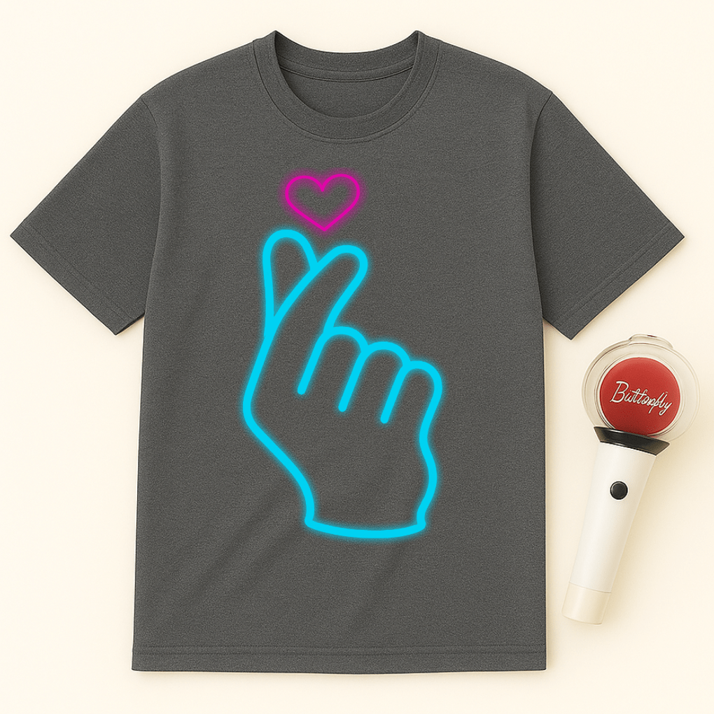 BLUE FINGER HEART UNISEX T-SHIRT
