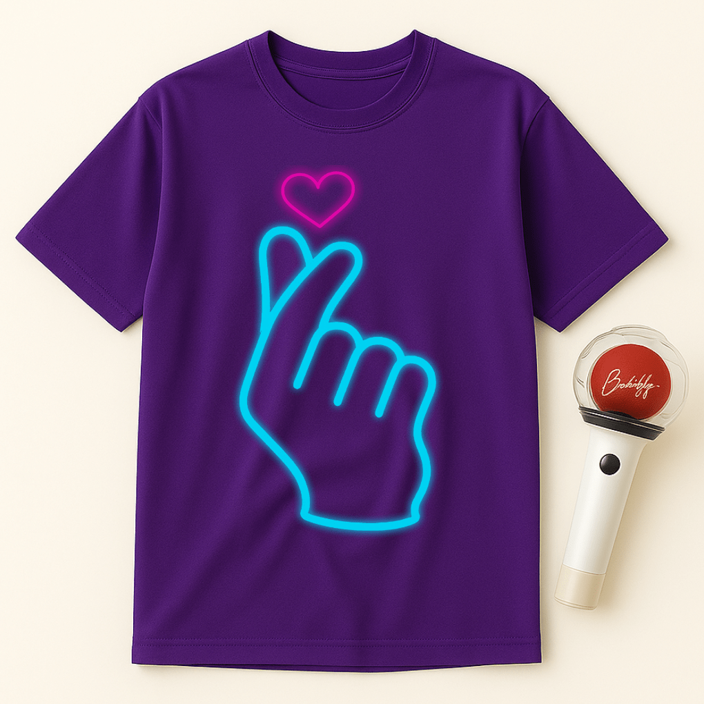 BLUE FINGER HEART UNISEX T-SHIRT
