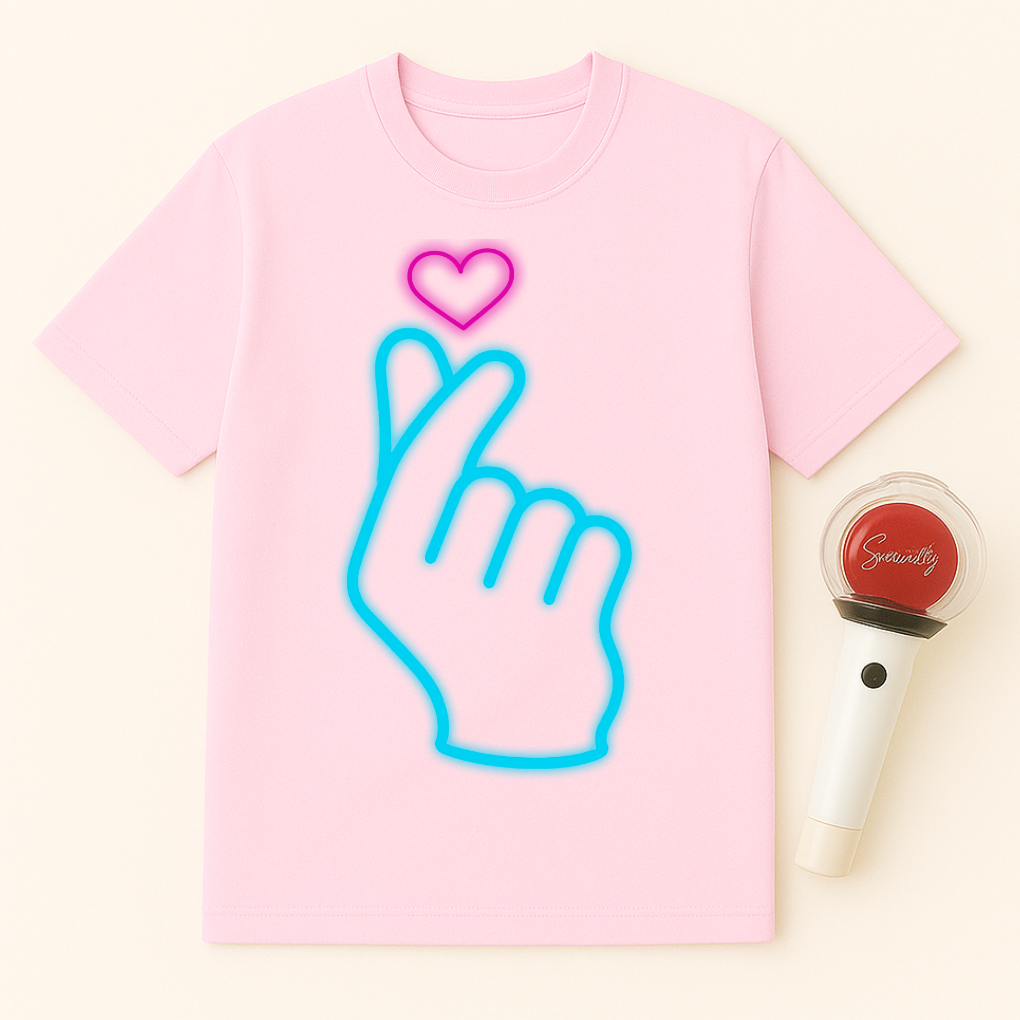 BLUE FINGER HEART UNISEX T-SHIRT