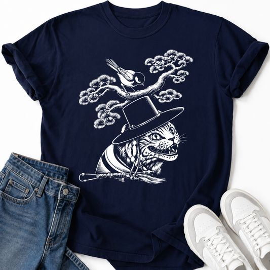 KOREAN MAGPIE FOLK ART T-SHIRT