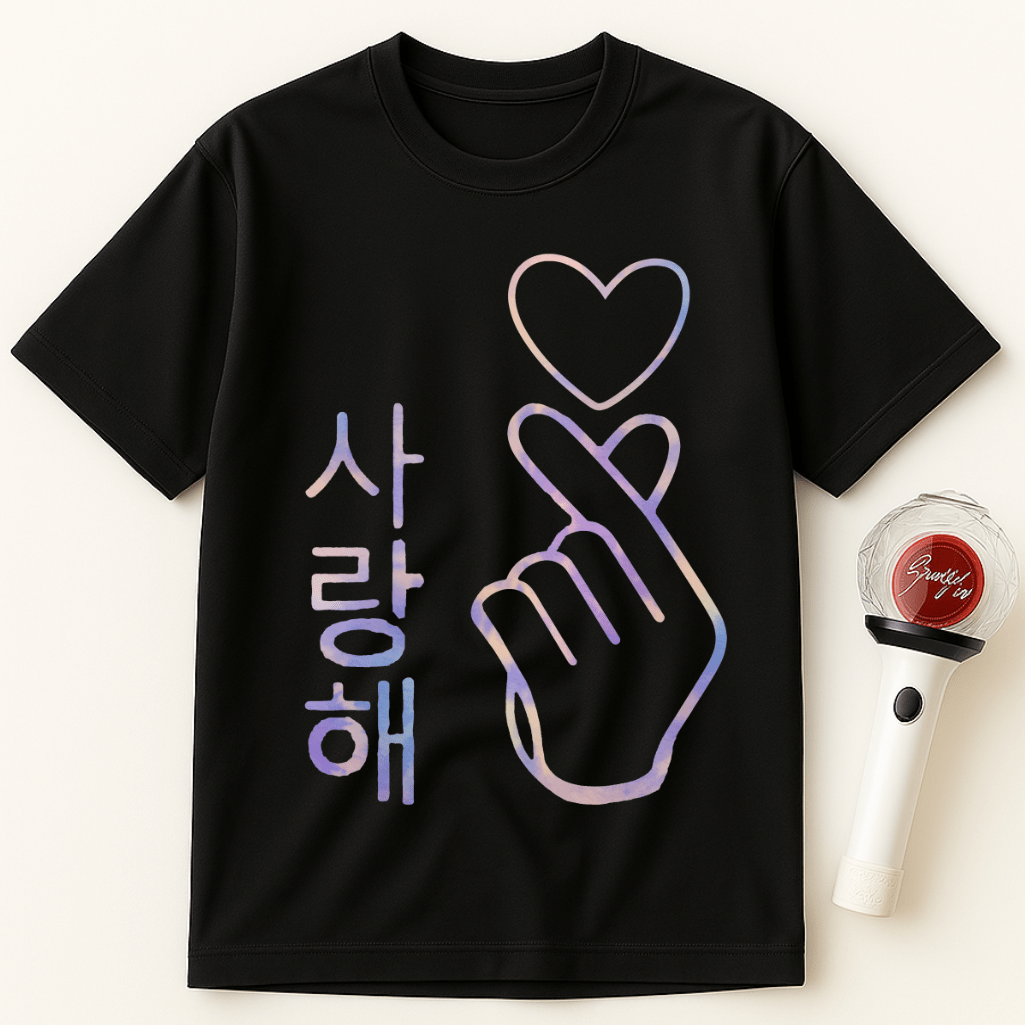 PASTEL FINGER HEART SARANGHAE UNISEX T-SHIRT