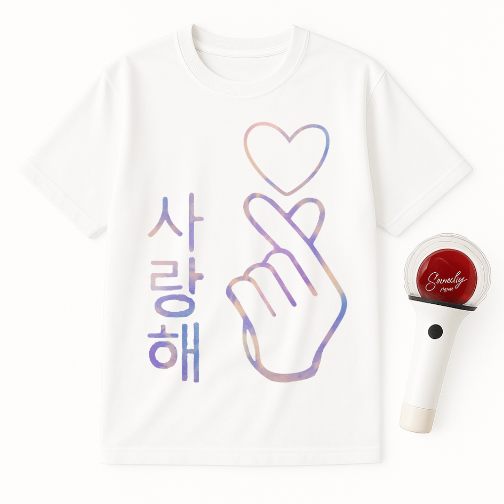 PASTEL FINGER HEART SARANGHAE UNISEX T-SHIRT