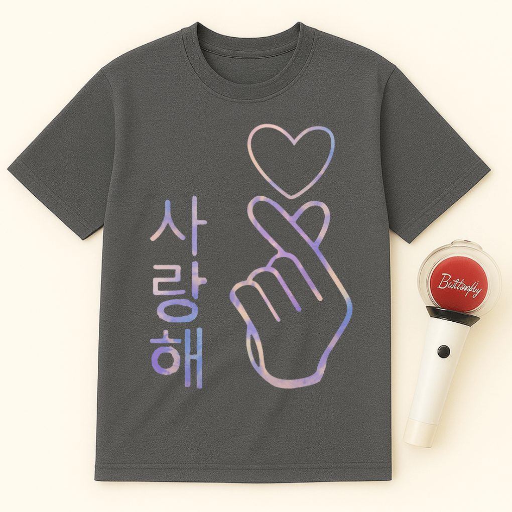 PASTEL FINGER HEART SARANGHAE UNISEX T-SHIRT