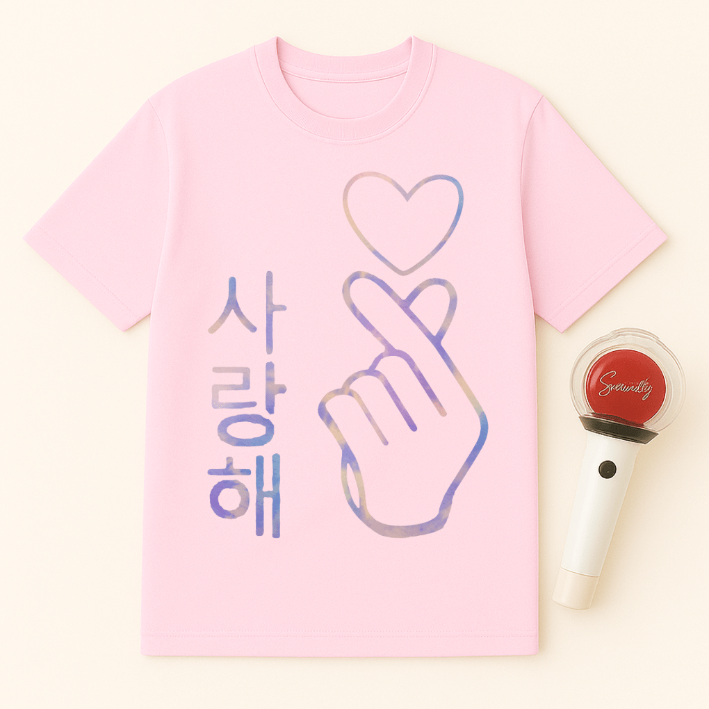 PASTEL FINGER HEART SARANGHAE UNISEX T-SHIRT