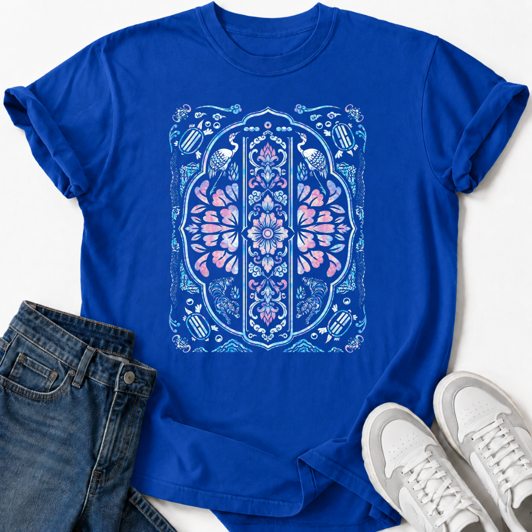 KOREAN CRANES ORNAMENTAL T-SHIRT