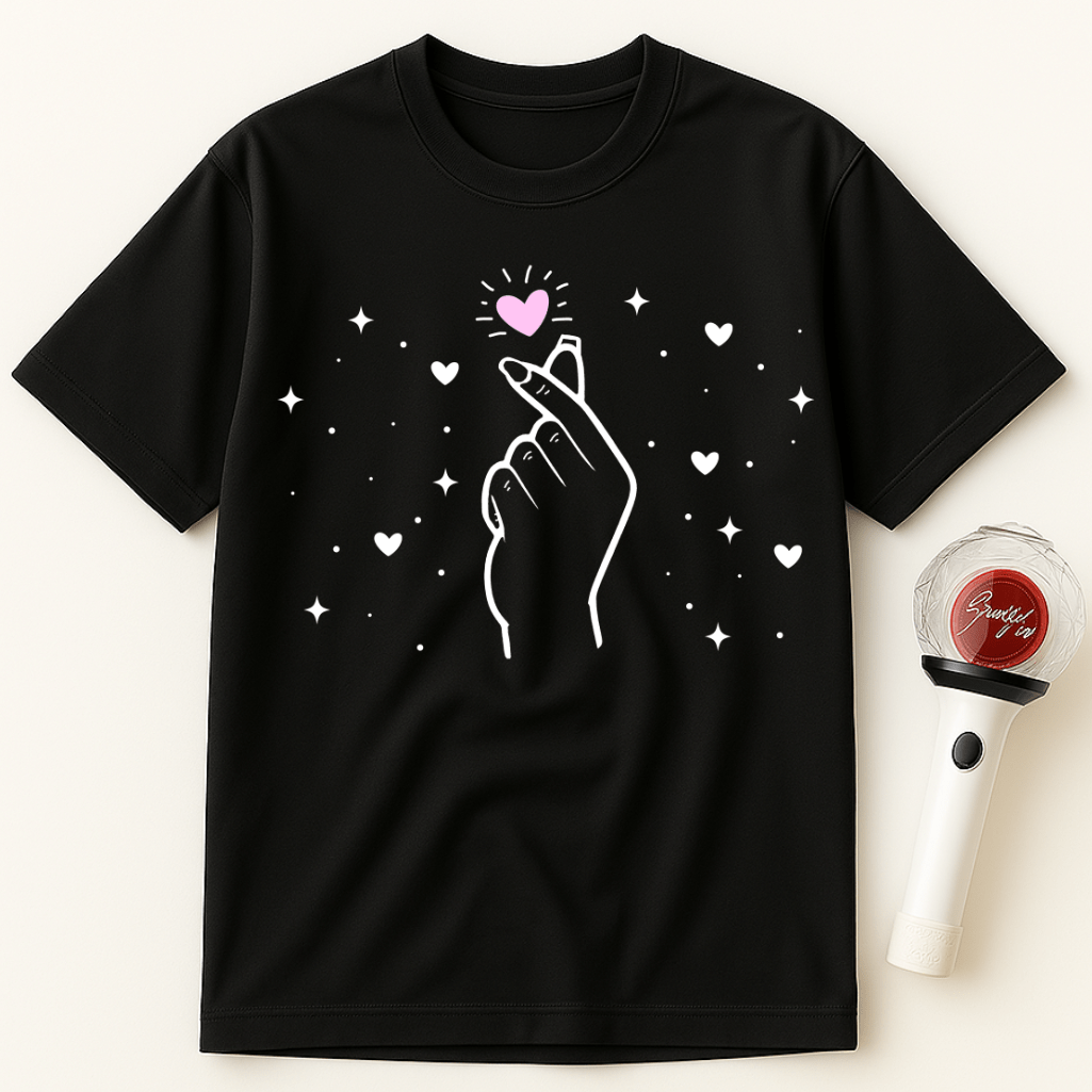 FINGER HEART SPARKLES UNISEX T-SHIRT