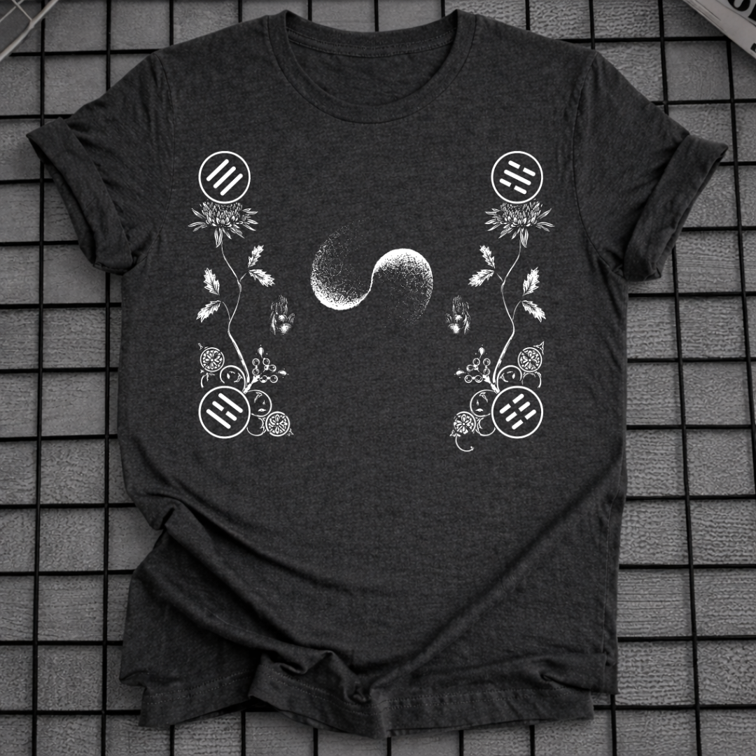 KOREAN TAEGEUK FLORAL T-SHIRT