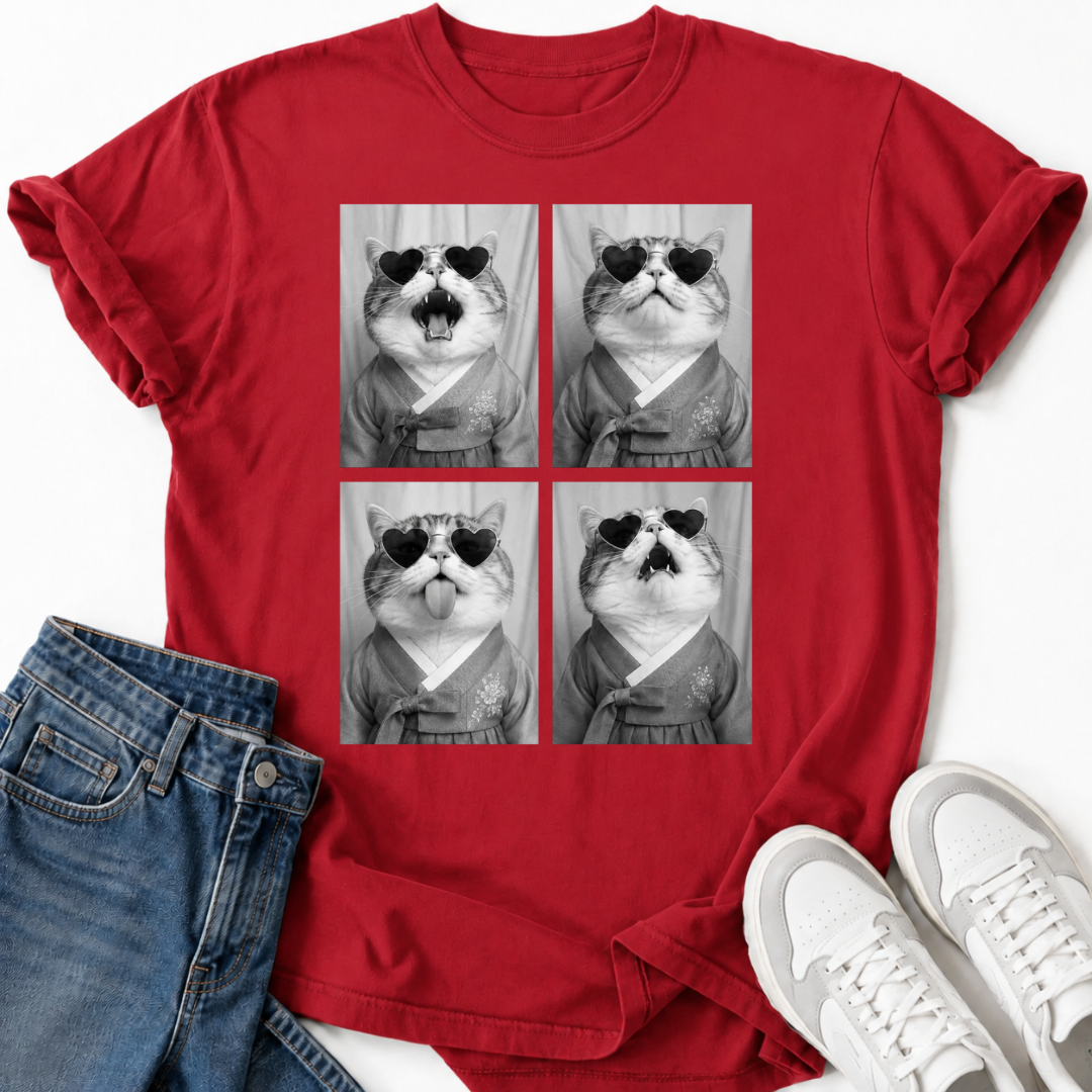 KOREAN HANBOK CAT PHOTO T-SHIRT