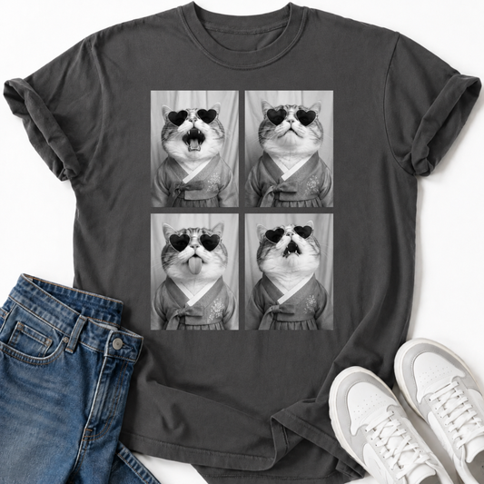 KOREAN HANBOK CAT PHOTO T-SHIRT