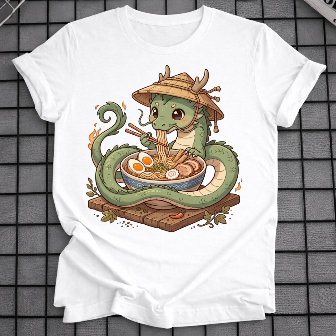 DRACHE ISST NUDELN T-SHIRT