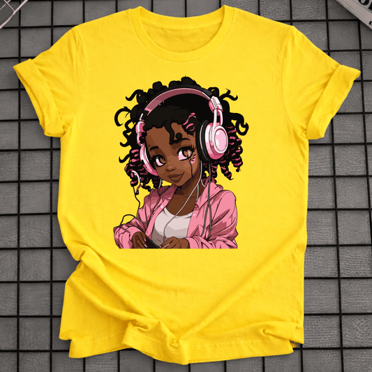BLACK ANIME MUSIC T-SHIRT