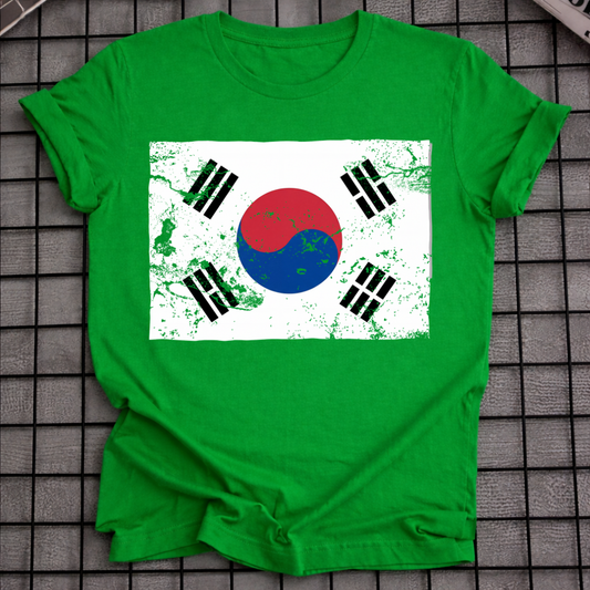 KOREA FLAG GRUNGE T-SHIRT