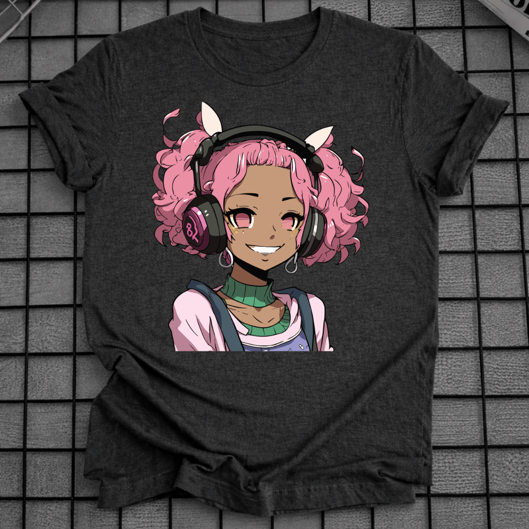 SCHWARZES ANIME-T-SHIRT