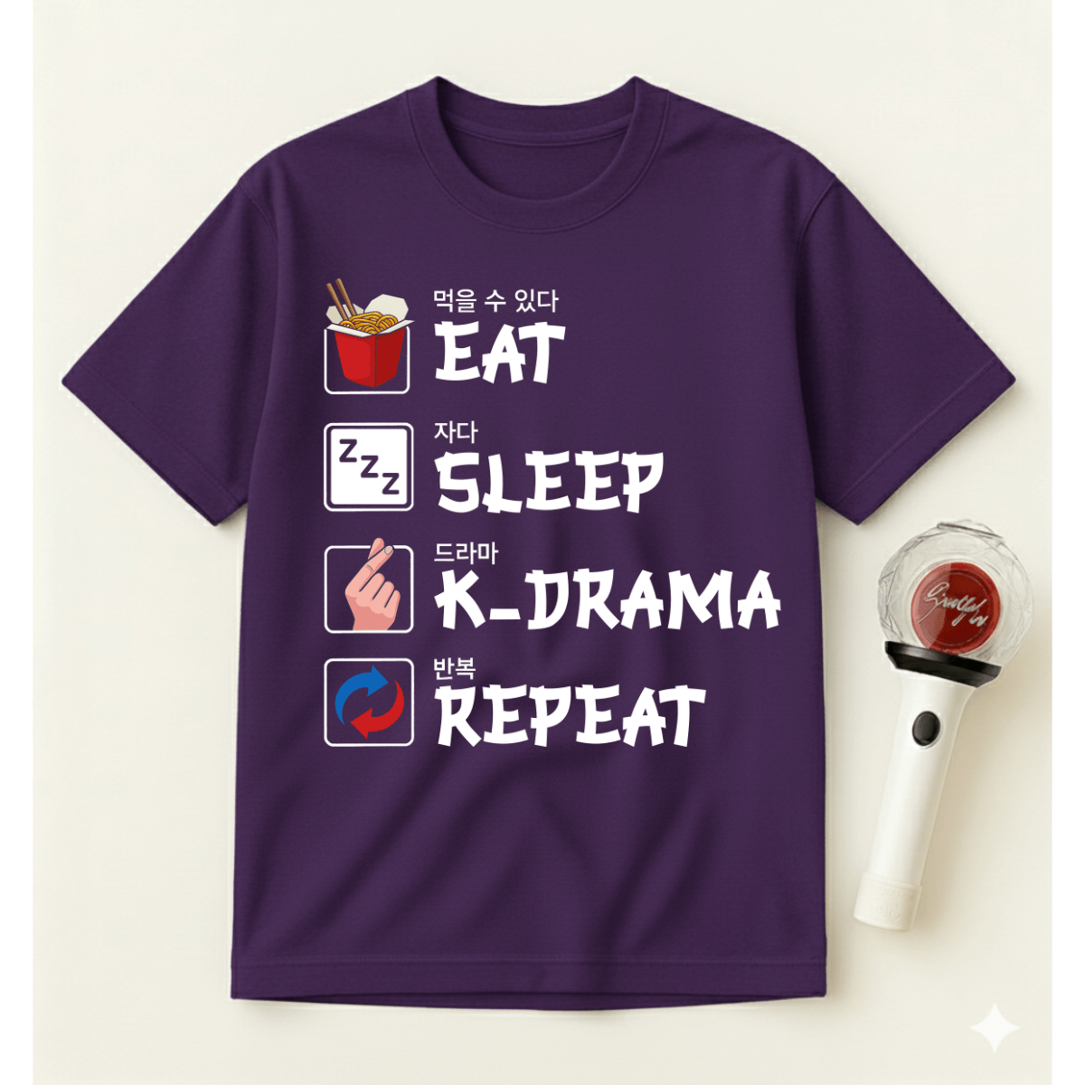 EAT SLEEP K-DRAMA REPEAT T-SHIRT