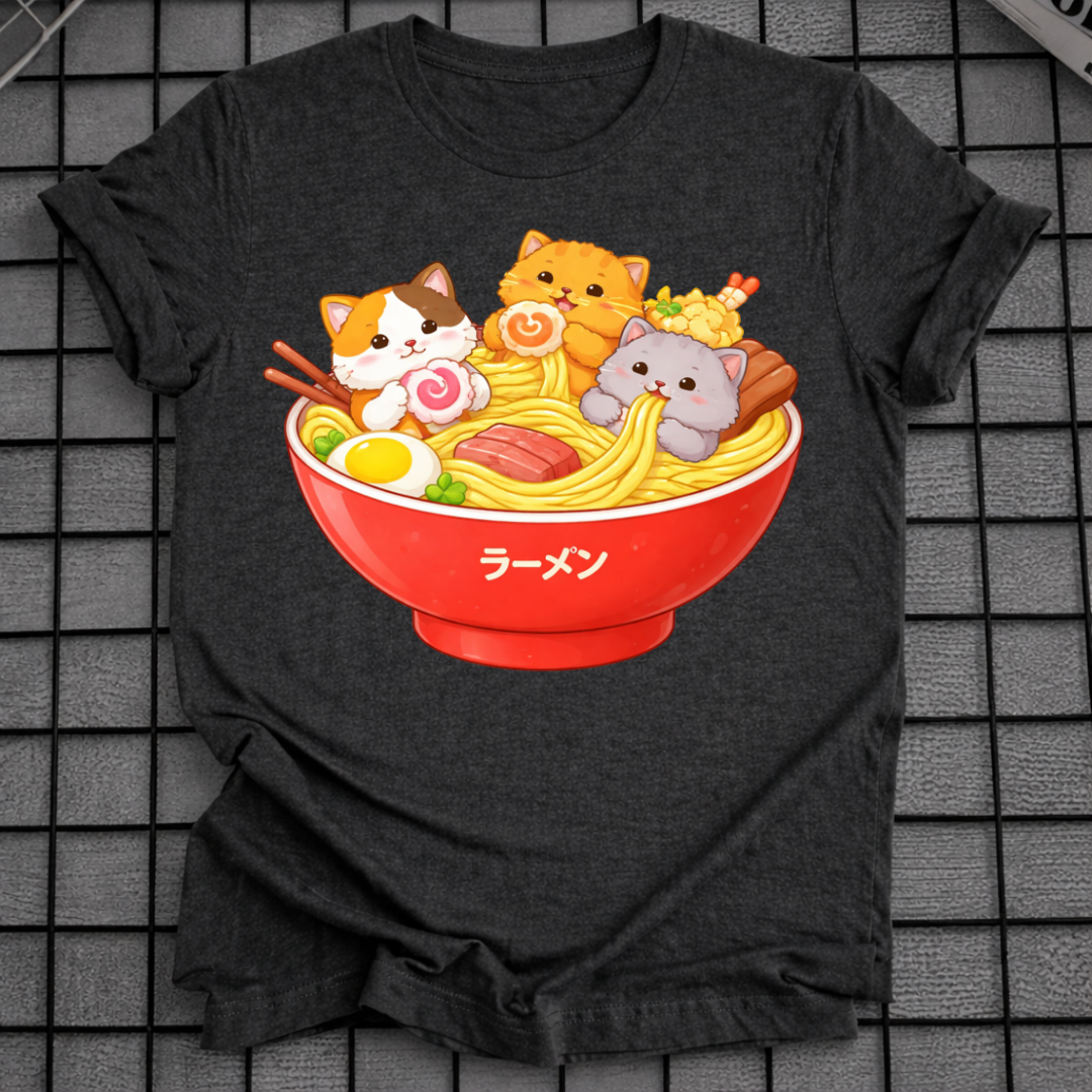 KATZEN IN RAMEN T-SHIRT