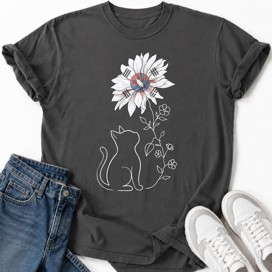 KOREAN HIBISCUS CAT T-SHIRT