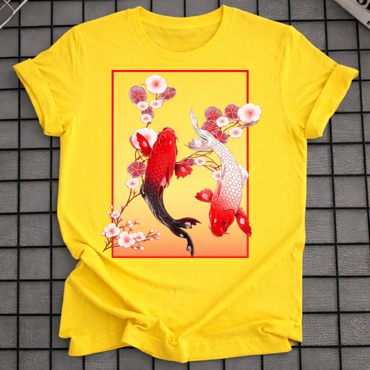 KOI FISH CHERRY BLOSSOM T-SHIRT