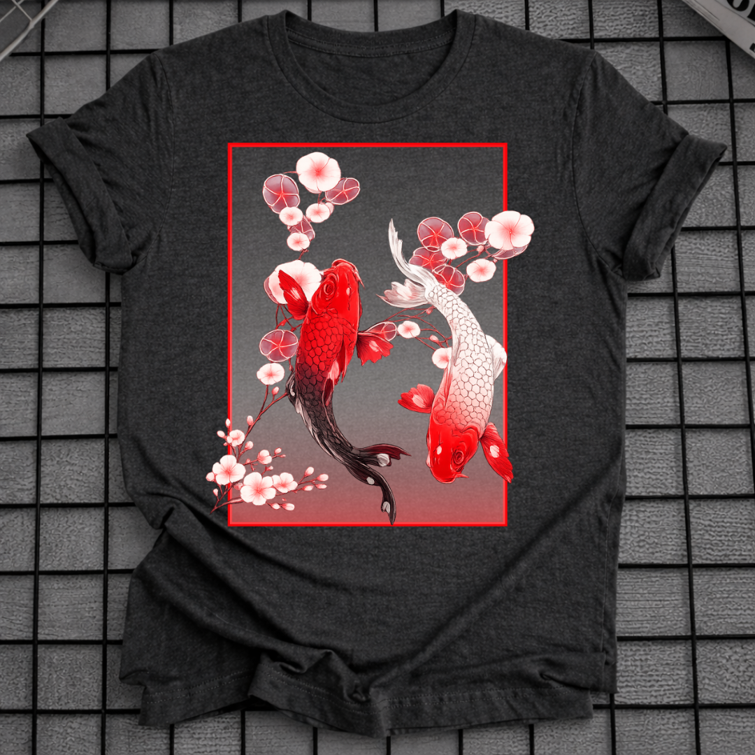 KOI-KARPFEN-KIRSCHBLÜTEN-T-SHIRT