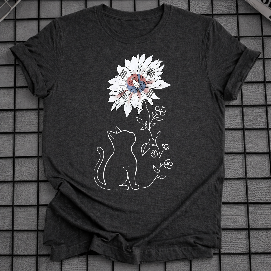 KOREAN HIBISCUS CAT T-SHIRT