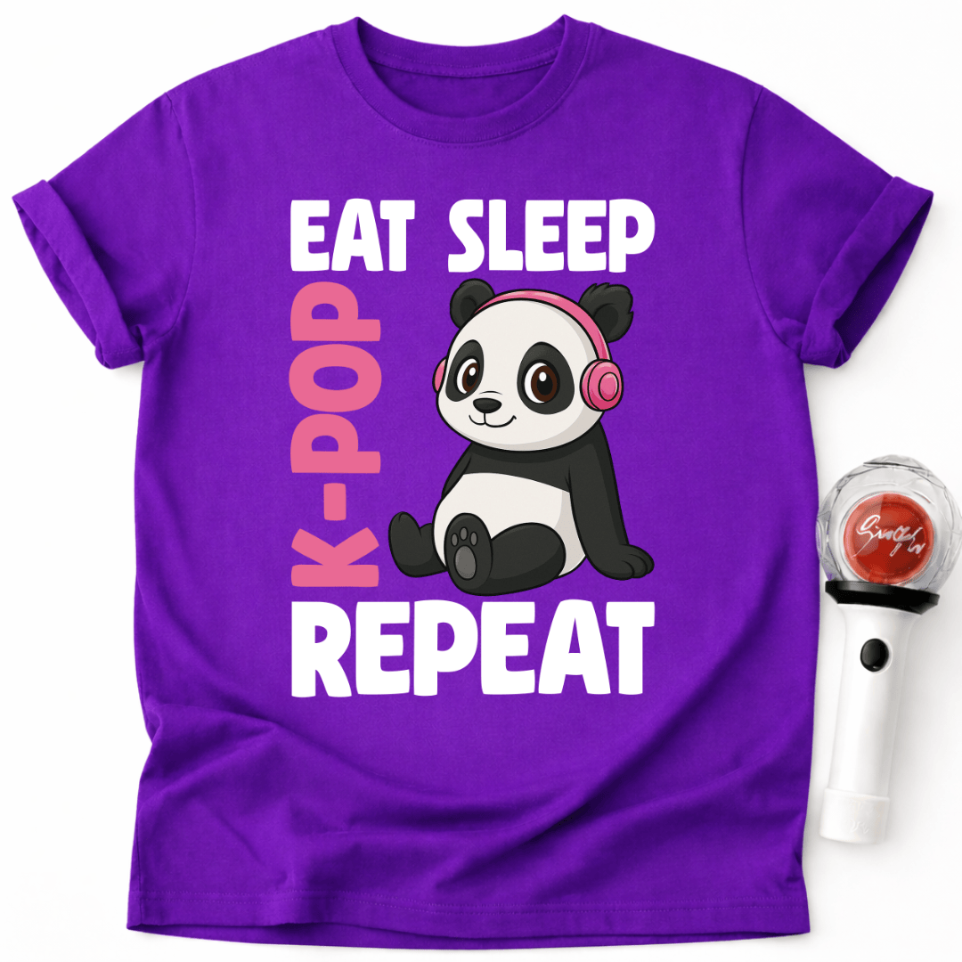 ESSEN SCHLAFEN K-POP PANDA WIEDERHOLEN T-SHIRT