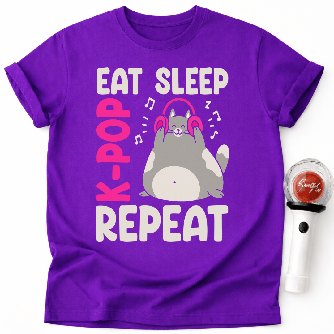 ISSEN SCHLAFEN K-POP KATZE T-SHIRT