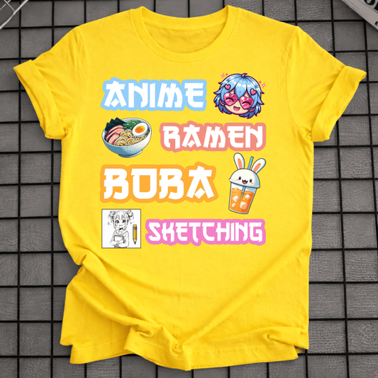 ANIME RAMEN BOBA SKETCHING T-SHIRT